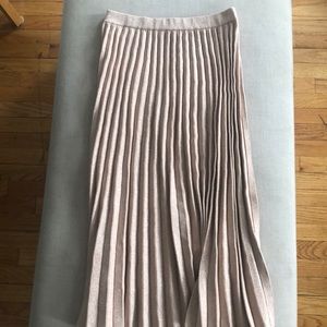 Derek Lam 10 Crosby Pleated Metallic Knit Skirt